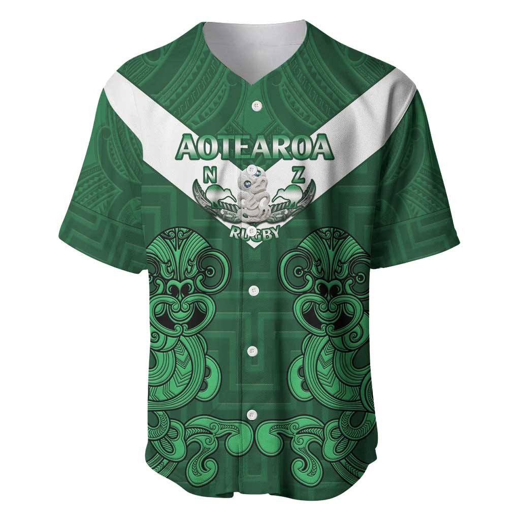 Custom Aotearoa Rugby Baseball Jersey New Zealand Maori Kete Poutama Pattern