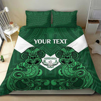 Custom Aotearoa Rugby Bedding Set New Zealand Maori Kete Poutama Pattern