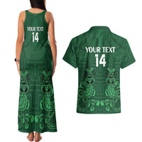 Custom Aotearoa Rugby Couples Matching Tank Maxi Dress and Hawaiian Shirt New Zealand Maori Kete Poutama Pattern