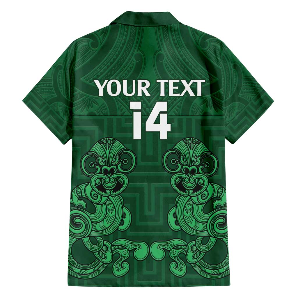 Custom Aotearoa Rugby Family Matching Tank Maxi Dress and Hawaiian Shirt New Zealand Maori Kete Poutama Pattern