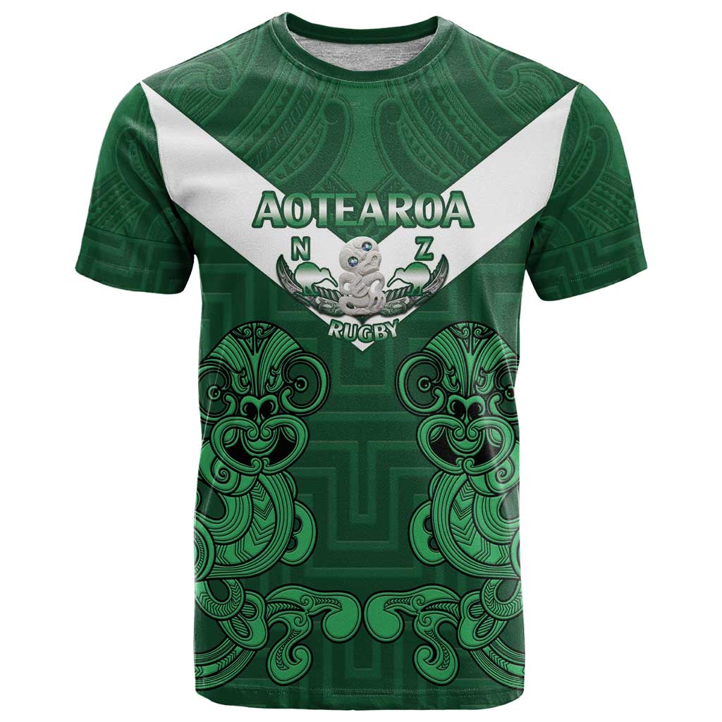 Custom Aotearoa Rugby T Shirt New Zealand Maori Kete Poutama Pattern