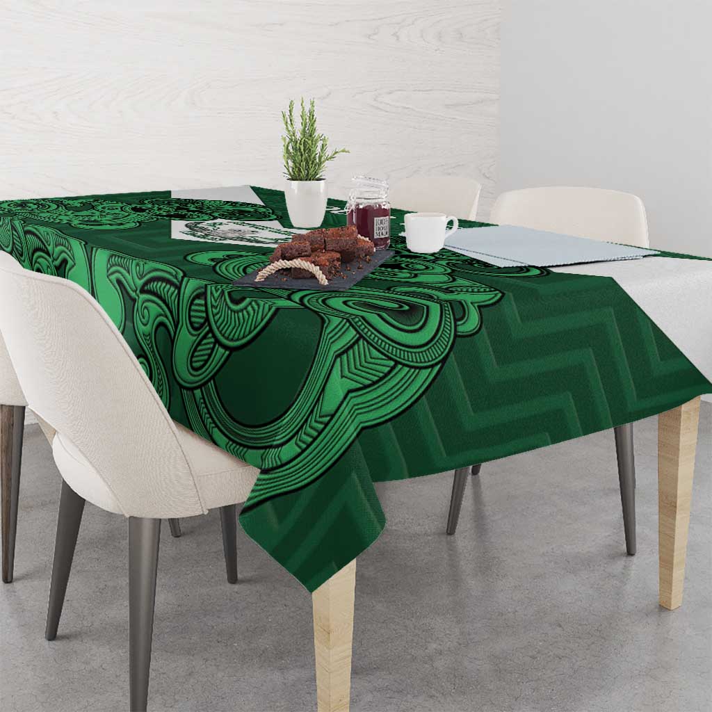 Custom Aotearoa Rugby Tablecloth New Zealand Maori Kete Poutama Pattern