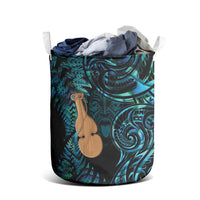Kotiate New Zealand Laundry Basket Maori Weapon Paua Shell Haka Fern