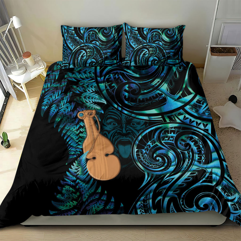 Kotiate New Zealand Bedding Set Maori Weapon Paua Shell Haka Fern