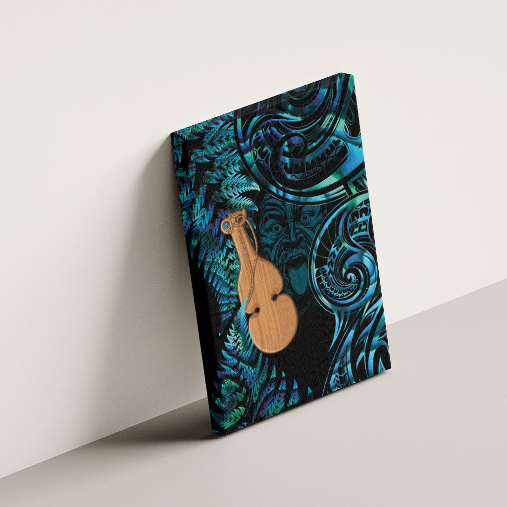 Kotiate New Zealand Canvas Wall Art Maori Weapon Paua Shell Haka Fern