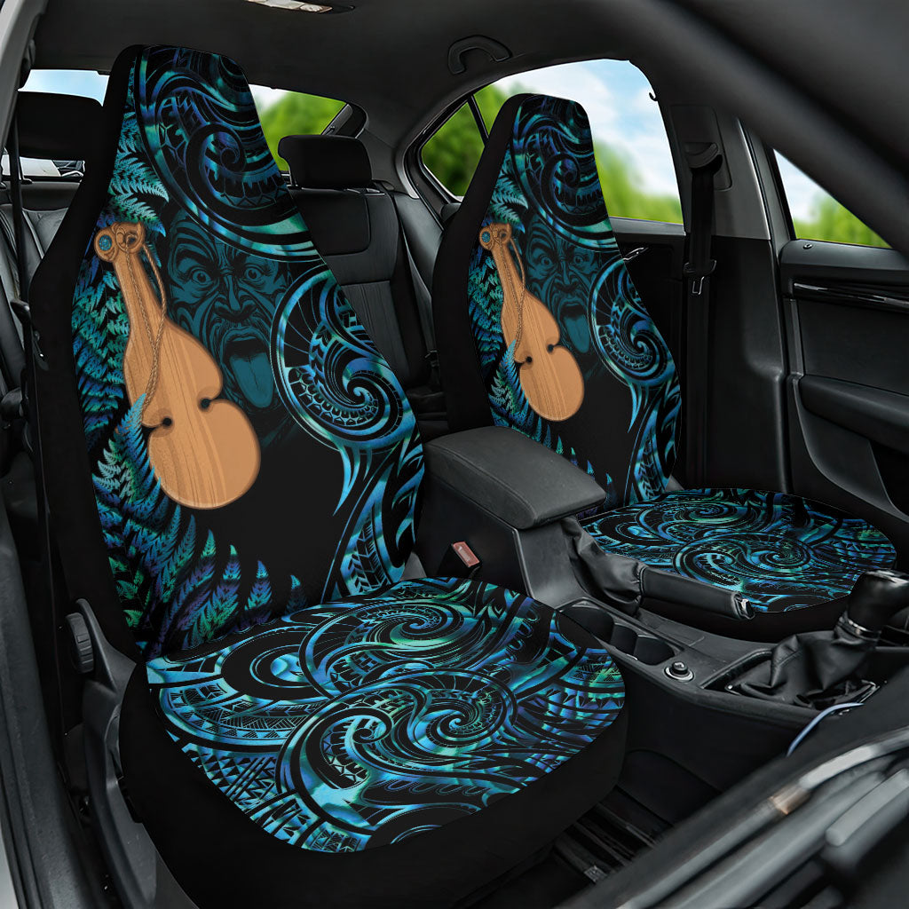 Kotiate New Zealand Car Seat Cover Maori Weapon Paua Shell Haka Fern