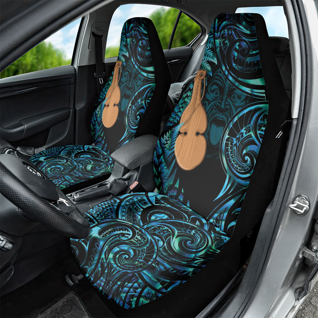 Kotiate New Zealand Car Seat Cover Maori Weapon Paua Shell Haka Fern