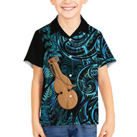 Kotiate New Zealand Family Matching Off Shoulder Maxi Dress and Hawaiian Shirt Maori Weapon Paua Shell Haka Fern