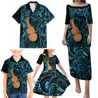 Kotiate New Zealand Family Matching Puletasi and Hawaiian Shirt Maori Weapon Paua Shell Haka Fern