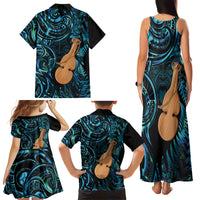 Kotiate New Zealand Family Matching Tank Maxi Dress and Hawaiian Shirt Maori Weapon Paua Shell Haka Fern