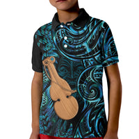 Kotiate New Zealand Kid Polo Shirt Maori Weapon Paua Shell Haka Fern