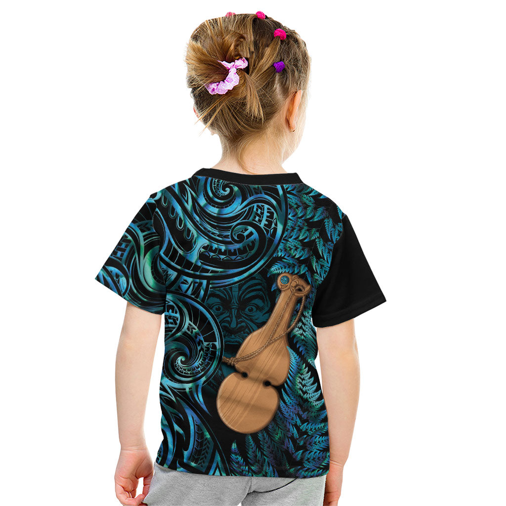 Kotiate New Zealand Kid T Shirt Maori Weapon Paua Shell Haka Fern