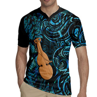 Kotiate New Zealand Rugby Jersey Maori Weapon Paua Shell Haka Fern
