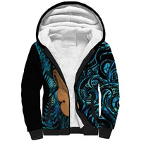 Kotiate New Zealand Sherpa Hoodie Maori Weapon Paua Shell Haka Fern