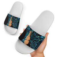 Kotiate New Zealand Slide Sandals Maori Weapon Paua Shell Haka Fern