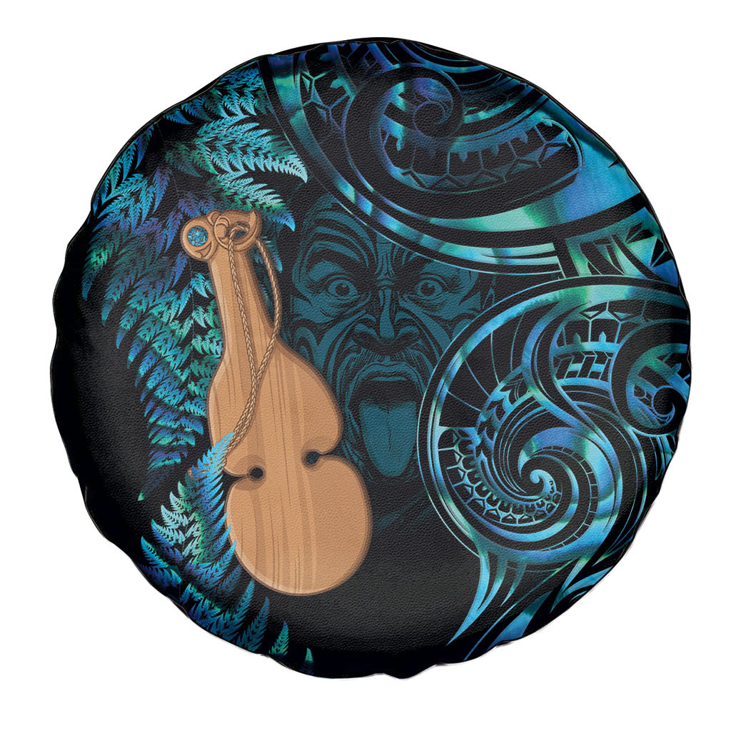 Kotiate New Zealand Spare Tire Cover Maori Weapon Paua Shell Haka Fern