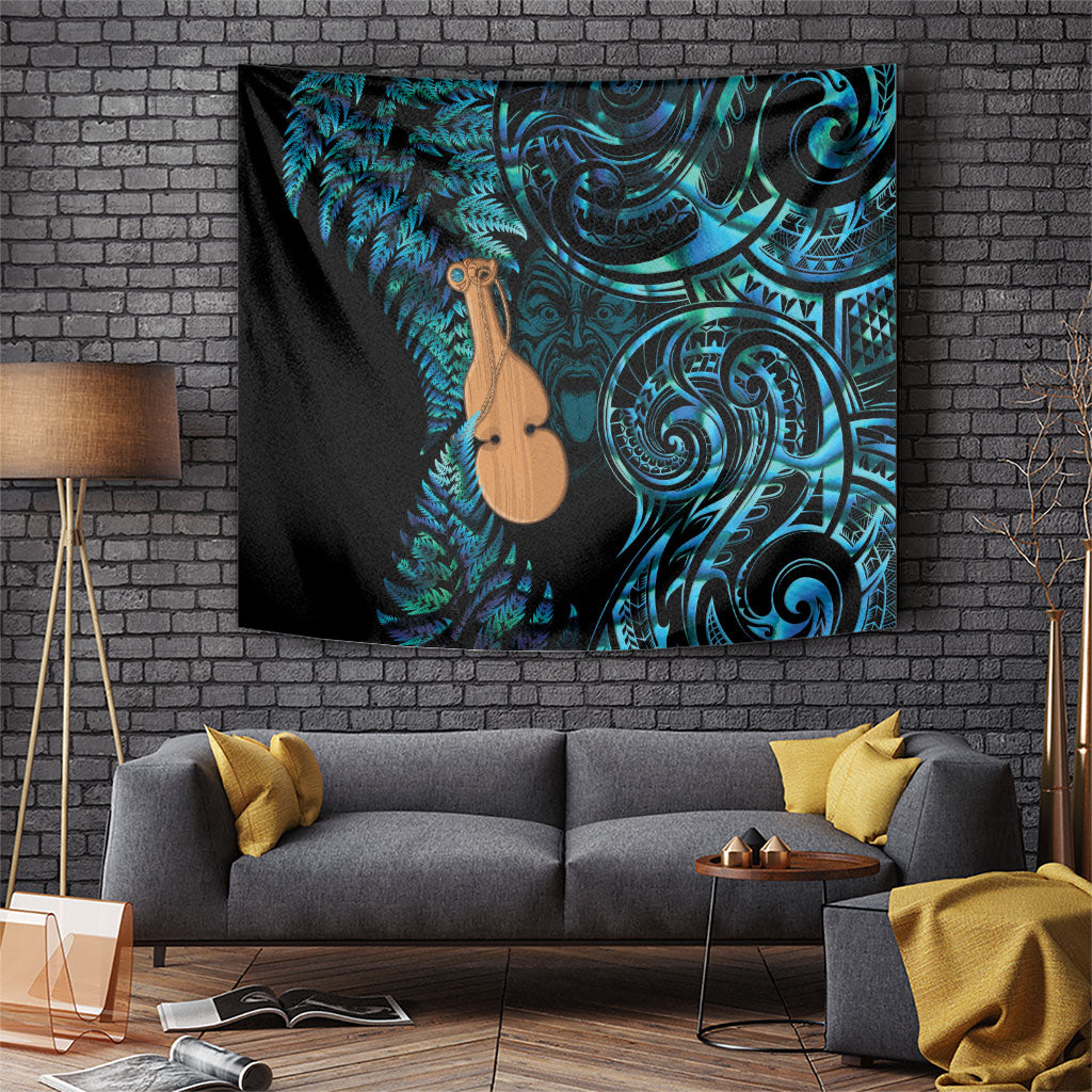 Kotiate New Zealand Tapestry Maori Weapon Paua Shell Haka Fern