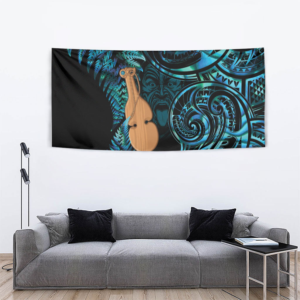 Kotiate New Zealand Tapestry Maori Weapon Paua Shell Haka Fern
