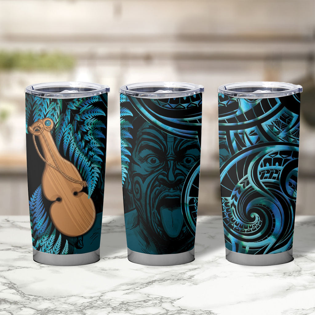Kotiate New Zealand Tumbler Cup Maori Weapon Paua Shell Haka Fern