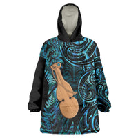 Kotiate New Zealand Wearable Blanket Hoodie Maori Weapon Paua Shell Haka Fern