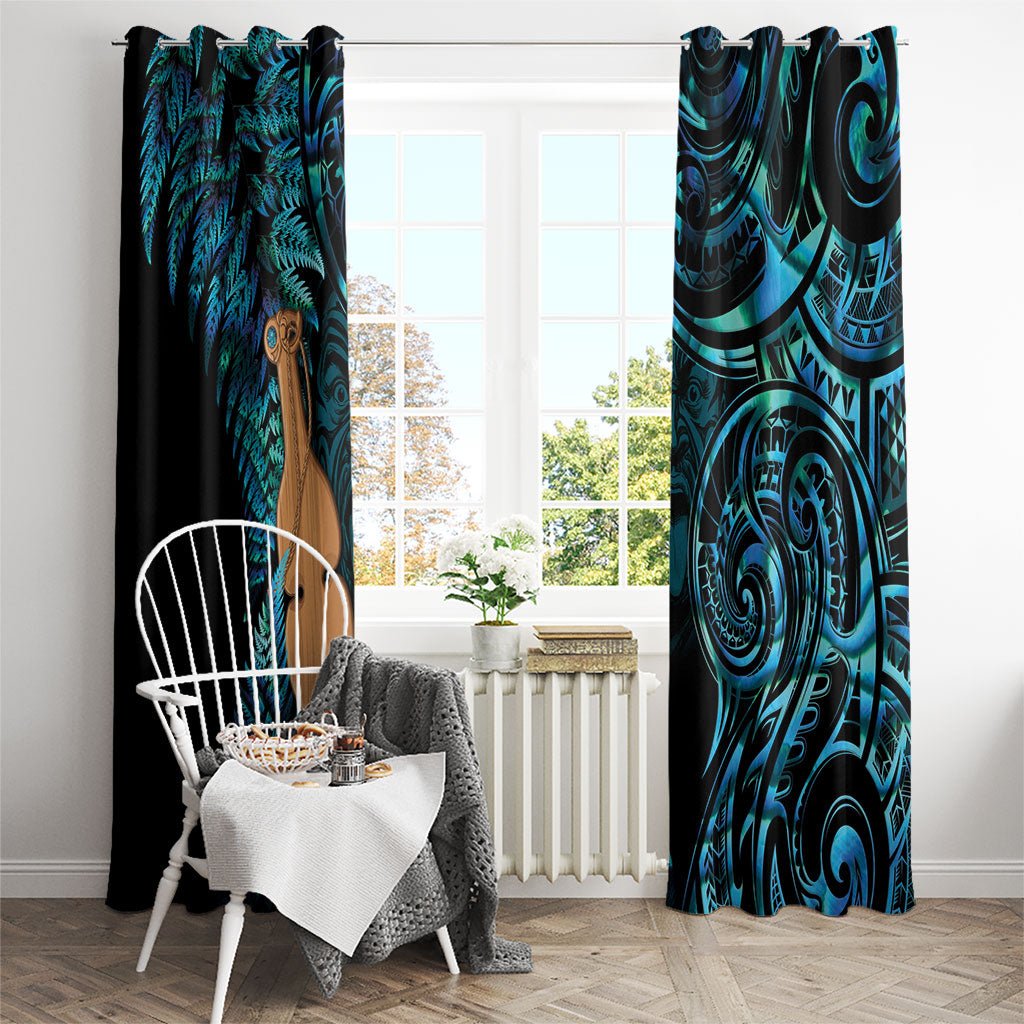 Kotiate New Zealand Window Curtain Maori Weapon Paua Shell Haka Fern