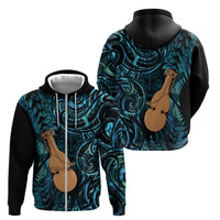 Kotiate New Zealand Zip Hoodie Maori Weapon Paua Shell Haka Fern