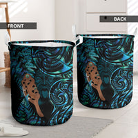 Maripi New Zealand Laundry Basket Maori Weapon Paua Shell Haka Fern