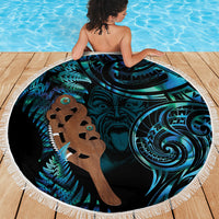 Maripi New Zealand Beach Blanket Maori Weapon Paua Shell Haka Fern