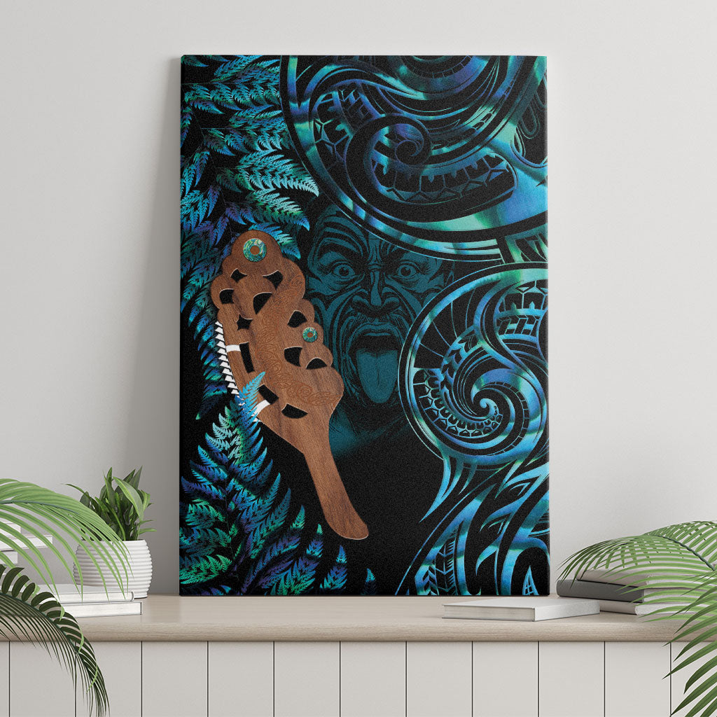 Maripi New Zealand Canvas Wall Art Maori Weapon Paua Shell Haka Fern