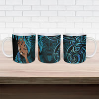 Maripi New Zealand Ceramic Mug Maori Weapon Paua Shell Haka Fern