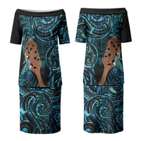 Maripi New Zealand Couples Matching Puletasi and Long Sleeve Button Shirt Maori Weapon Paua Shell Haka Fern LT14 - Polynesian Pride