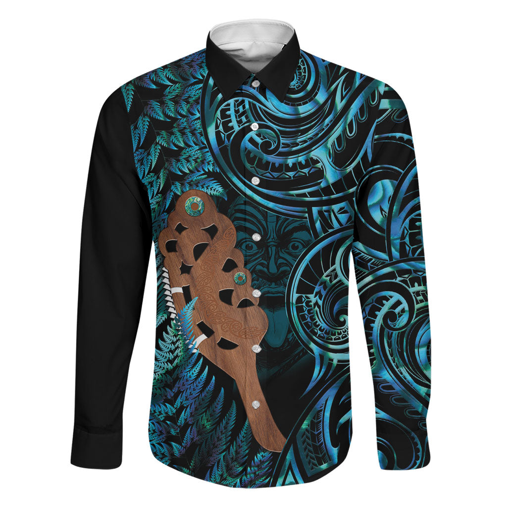 Maripi New Zealand Family Matching Summer Maxi Dress and Hawaiian Shirt Maori Weapon Paua Shell Haka Fern