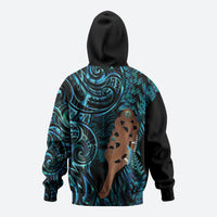 Maripi New Zealand Hoodie Maori Weapon Paua Shell Haka Fern