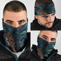 Maripi New Zealand Neck Gaiter Maori Weapon Paua Shell Haka Fern