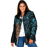 Maripi New Zealand Padded Jacket Maori Weapon Paua Shell Haka Fern
