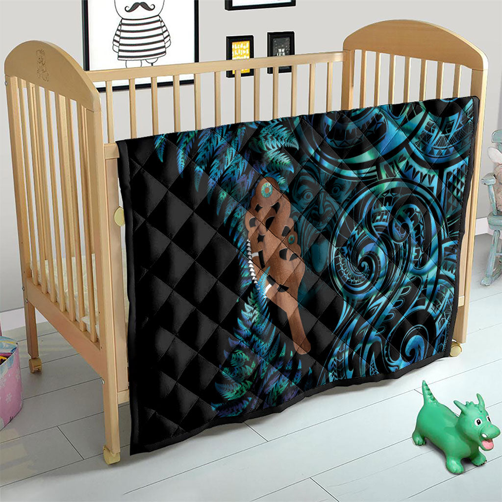 Maripi New Zealand Quilt Maori Weapon Paua Shell Haka Fern