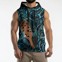 Maripi New Zealand Sleeveless Hoodie Maori Weapon Paua Shell Haka Fern