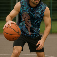 Maripi New Zealand Sleeveless Hoodie Maori Weapon Paua Shell Haka Fern