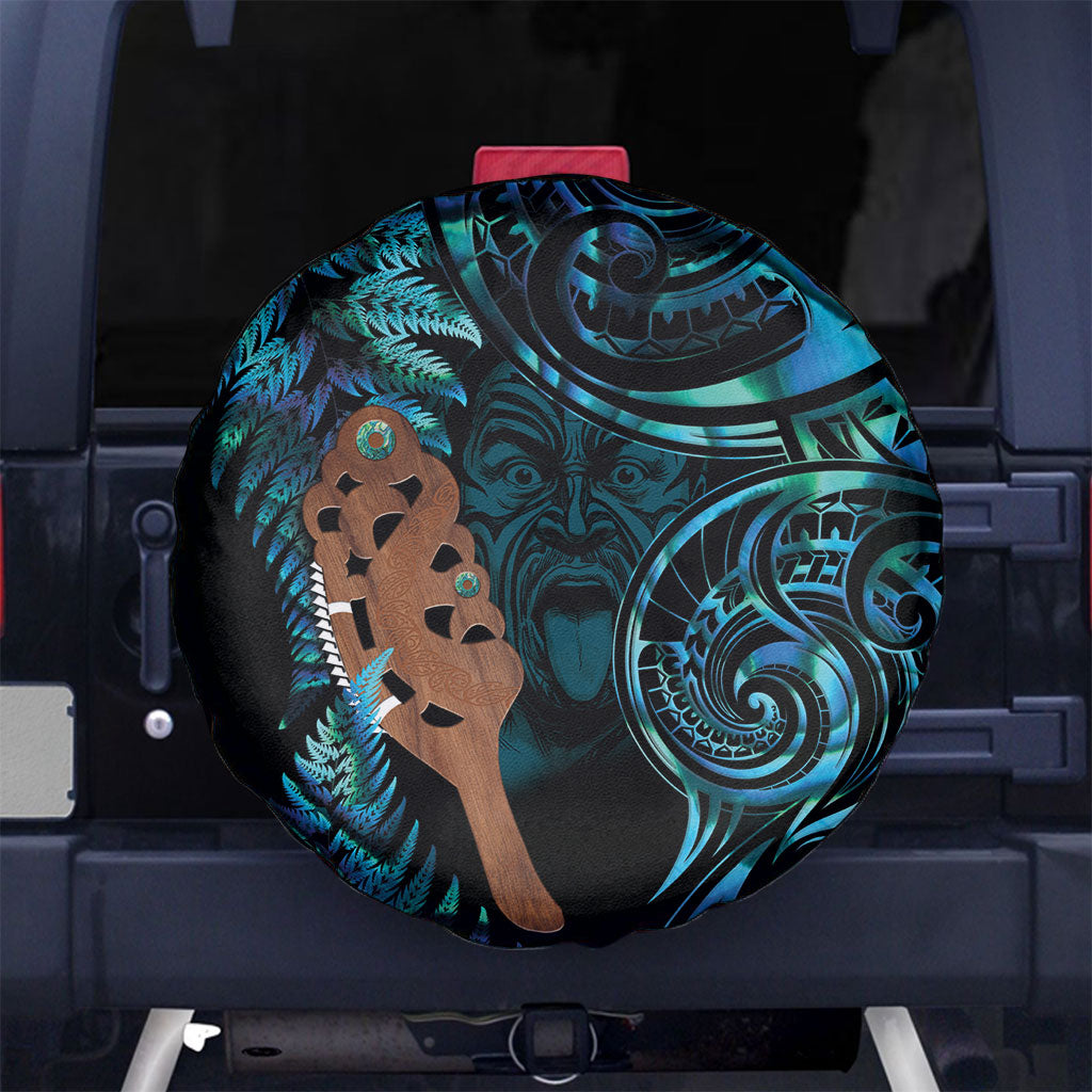 Maripi New Zealand Spare Tire Cover Maori Weapon Paua Shell Haka Fern