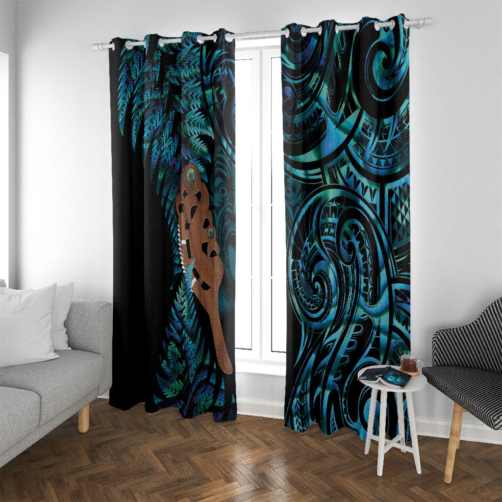 Maripi New Zealand Window Curtain Maori Weapon Paua Shell Haka Fern