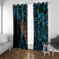 Maripi New Zealand Window Curtain Maori Weapon Paua Shell Haka Fern