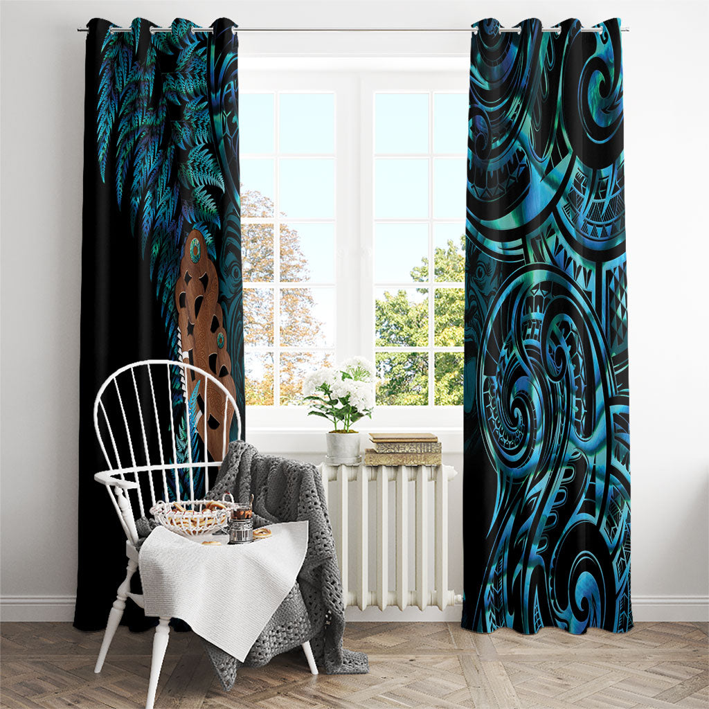 Maripi New Zealand Window Curtain Maori Weapon Paua Shell Haka Fern