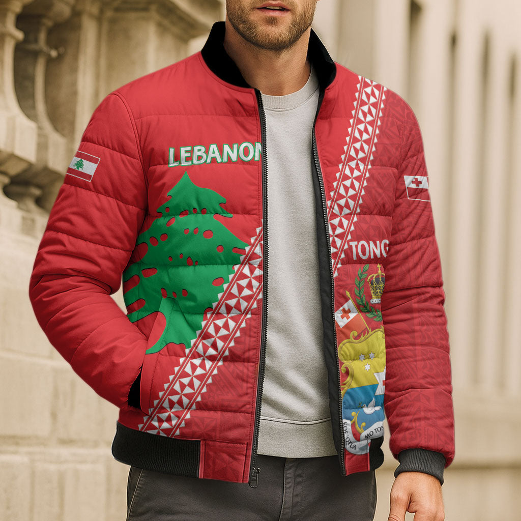 Tonga And Lebanon Bomber Puffer Jacket 2026 Together Half Style
