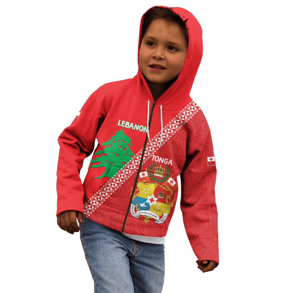 Tonga And Lebanon Kid Hoodie 2026 Together Half Style