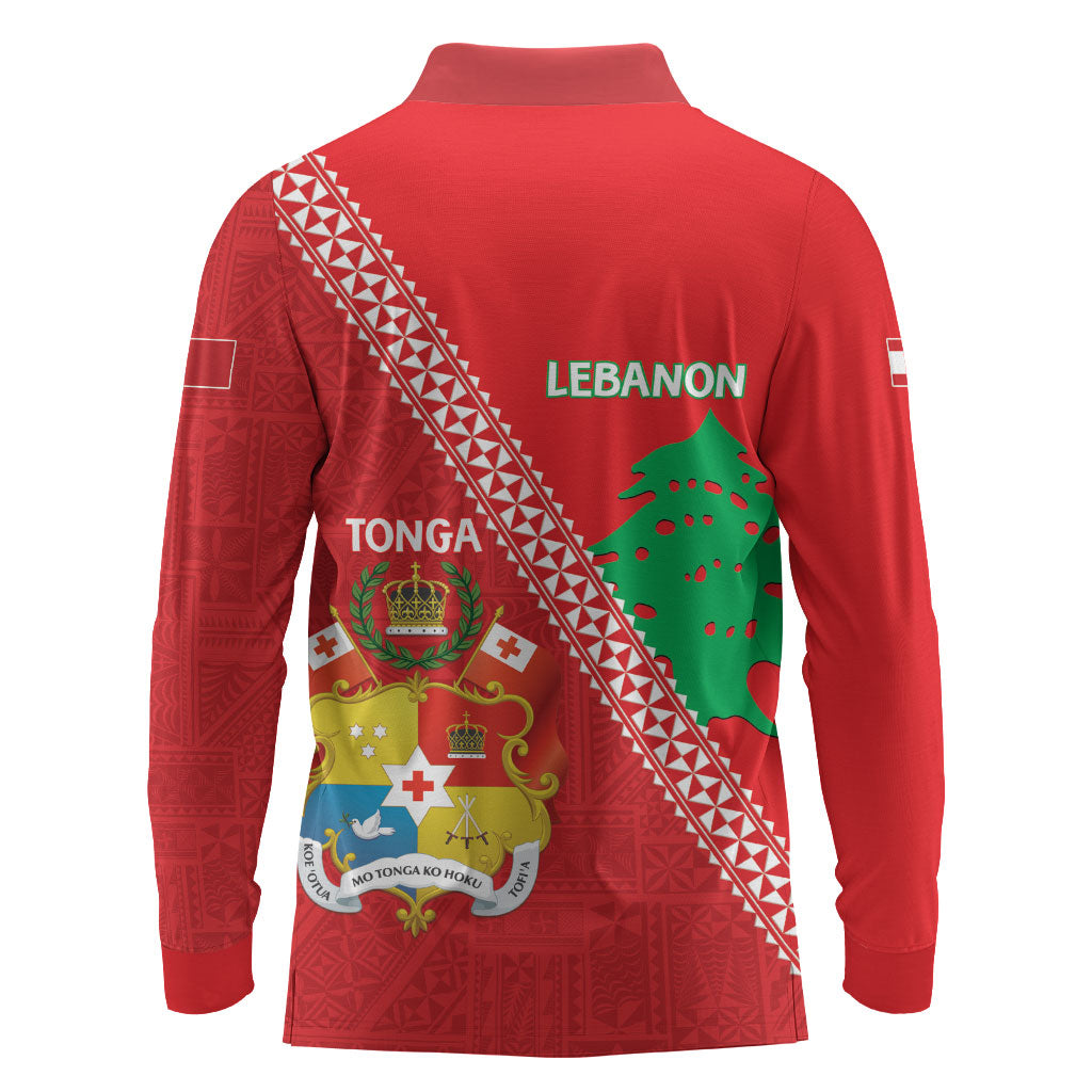 Tonga And Lebanon Long Sleeve Polo Shirt 2026 Together Half Style