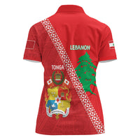 Tonga And Lebanon Women Polo Shirt 2026 Together Half Style