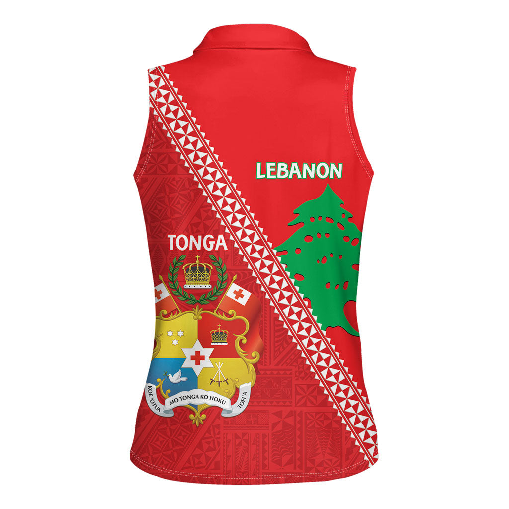 Tonga And Lebanon Women Sleeveless Polo Shirt 2026 Together Half Style