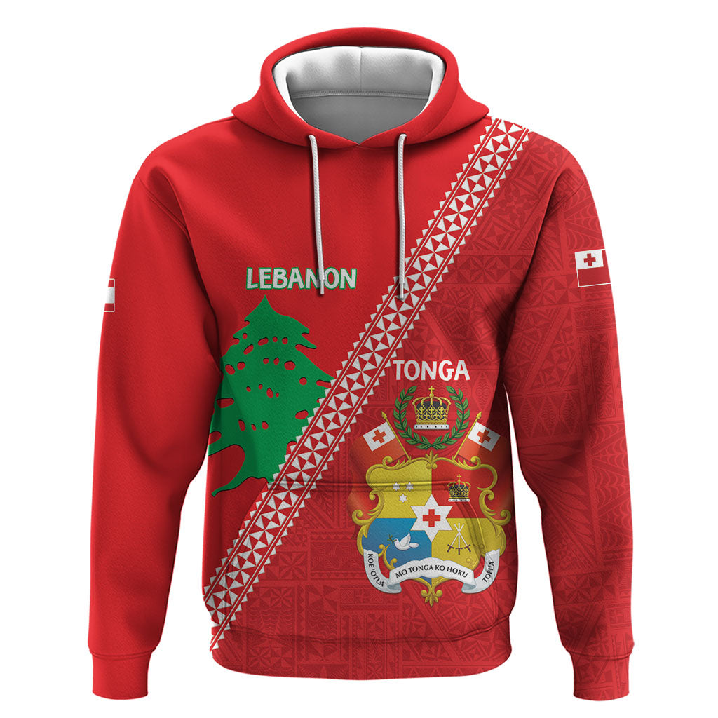 Tonga And Lebanon Zip Hoodie 2026 Together Half Style