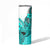 Hawaii Skinny Tumbler Polynesian Shark Tattoo With Plumeria Turquoise Gradient