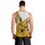 Hawaii Men Tank Top Polynesian Shark Tattoo With Plumeria Gold Gradient LT14 - Polynesian Pride